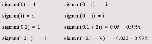 ������ �������� ������� signum